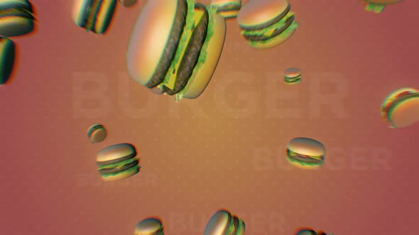 3D Burgers Background 4K
