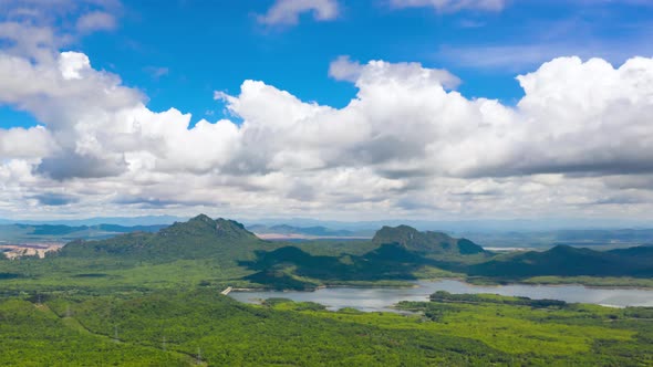 Aerial views, mountains and clouds, alt