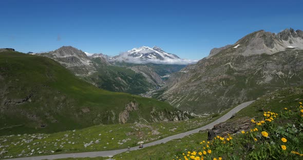 Climbing to the Iseran Pass, Savoie department, France alt