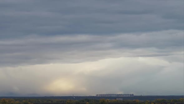 A Thunderstorm over skyline