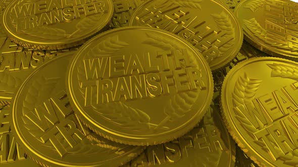 Wealth Transfer Give Share Leave Money Coins Words 3d Animation alt