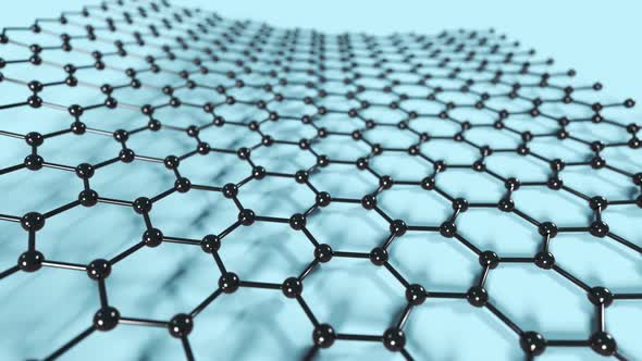 Black Graphene sheet rolls into a carbon nanotube structure. Science research. alt
