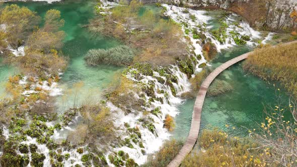 Nature In Famous Nature Park Plitvice Lakes In Croatia