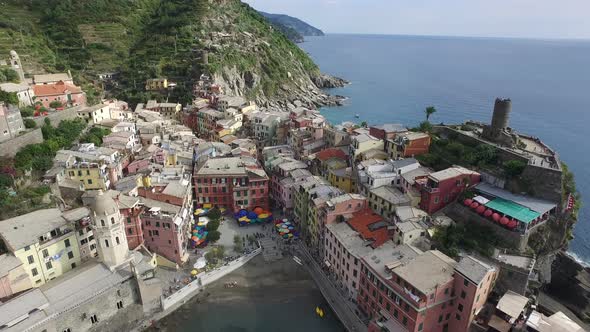 Aerial view of Vernazza, Cinque Terre National Park