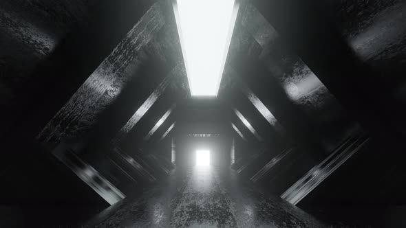 Dark industrial Interior animation