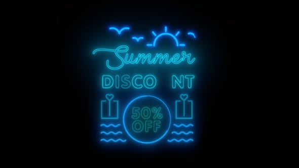 Summer Discount Neon Color Blue Alpha Channel alt