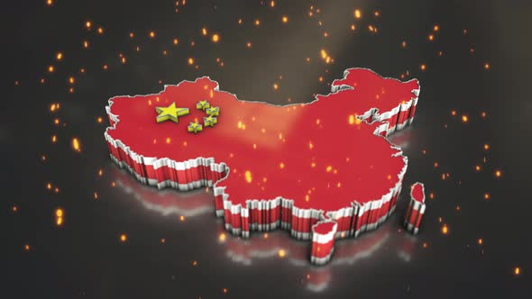 China Map Red 02