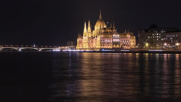 Night timelapse of the Hungarian Parliament Building
