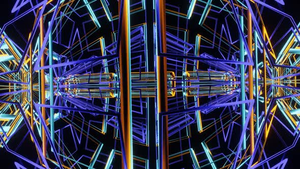 Vj Loop Neon Sparkling Abstraction Of The Rotation Of Abstract Flashing Bodies 02