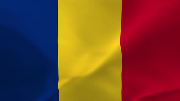 Romania Waving Flag Animation 4K Moving Wallpaper Background alt