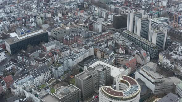Aerial View of Mixture of Classic and Modern Apartment Houses in Urban Borough of Large City alt