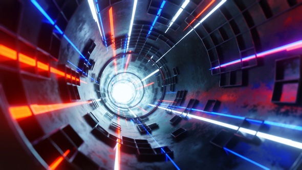 Sci Fi Futuristic Digital Tunnel