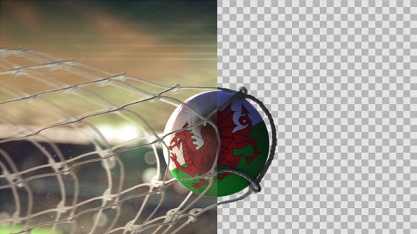 Soccer Ball Scoring Goal Night - Wales