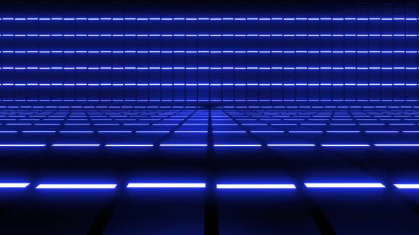 4k Sequential Blue Neon Lights Cycles