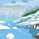 Snow Cubes Melting - Flowing in Winter River Forest  - Beautiful Mountain Landscape - VideoHive Item for Sale