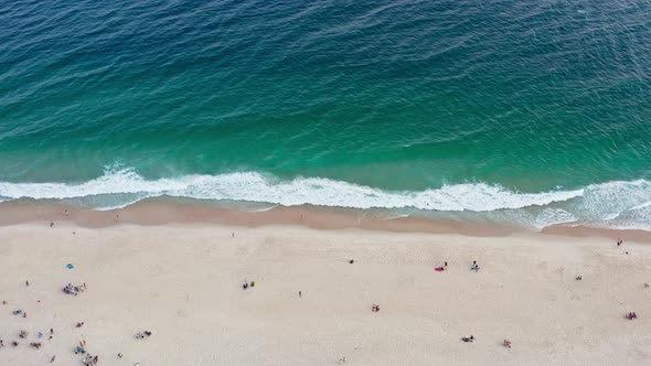 Drone image seen from above the beach