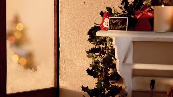 Christmas decoration on a rack alt