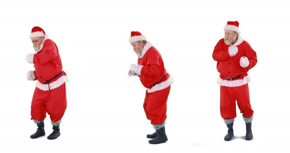 Santa claus dancing and performing various activity 4k alt