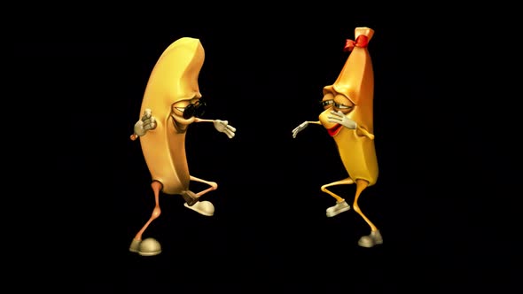 mr. Banan and ms. Banana - Looped Dance with Alpha Channel and Shadow alt