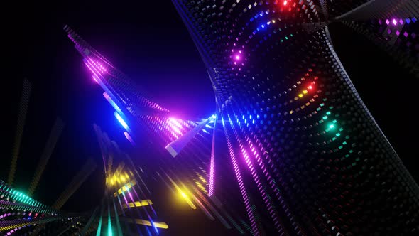 Seamless animation of abstract background neon glow.