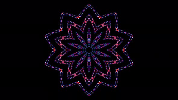 colorful stripes glowing wave flower shape, kaleidoscope black background alt