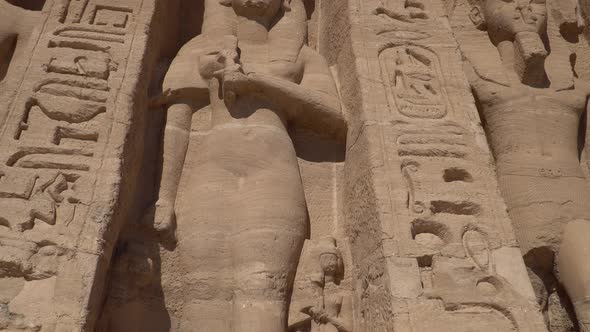 Aswan, Egypt : Great Abu Simbel temple of Pharaoh Ramses II in southern Egypt in Nubia next to Lake alt