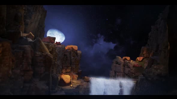 Cozy Ambient Fantasy Mountain Village With Waterfall And Fireplace alt