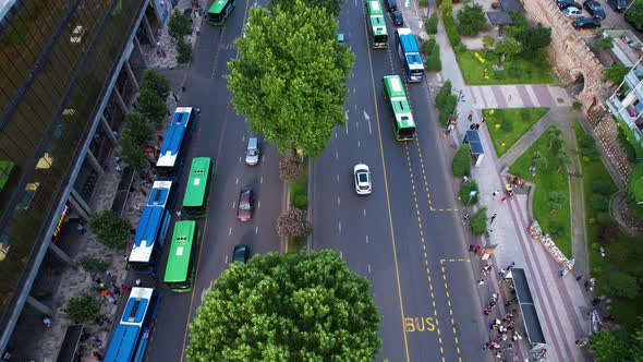 Bus Station And Lines In The Street alt