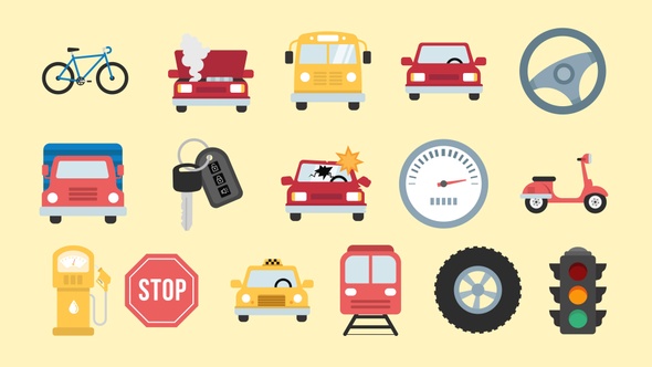Auto & Road Icons Pack