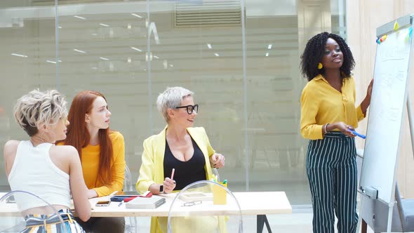 Awesome Cheerful Multi Ethnic Women Discussing a Project