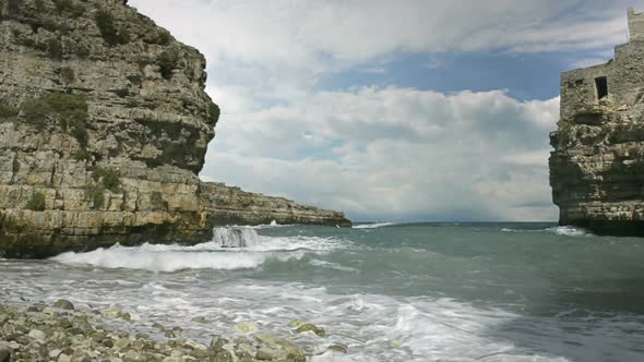 Polignano a Mare Beach Slow Motion Time Lapse Dolly