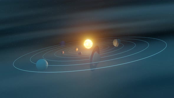 3d render illustration of solar system.