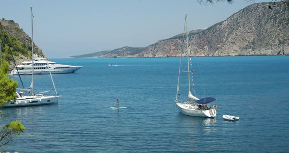 Greece Cephalonia Island Beautiful Sea Bay in Assos on Summer Vacation alt