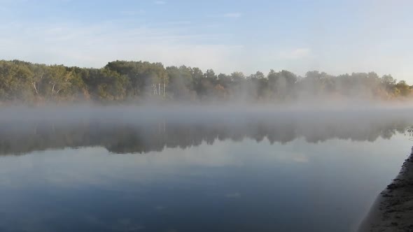 Fog Over the Big River Timelapse