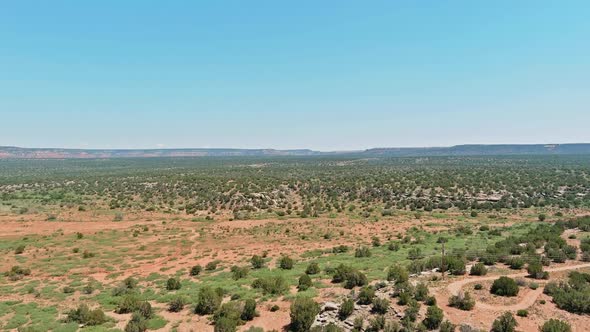 Aerial Panoramic View of the Red Rocks Area in Northern New Mexico alt