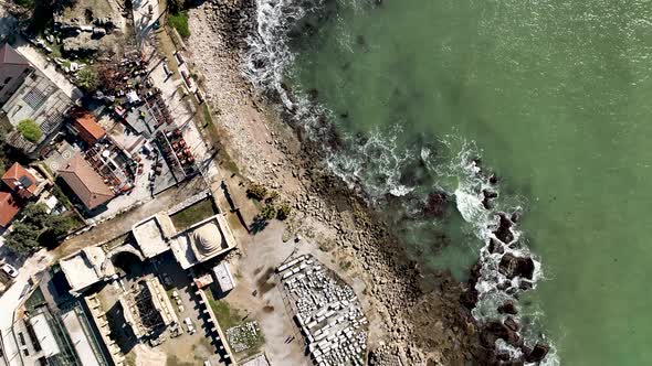 Aerial Footage of the Antique City Side, Turkey 4 K alt