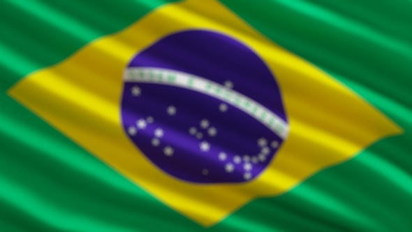 Brazil Flag Background Out of Focus (2 Versions) - Loop