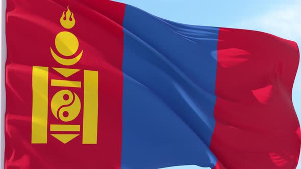 Mongolia Flag Looping Background