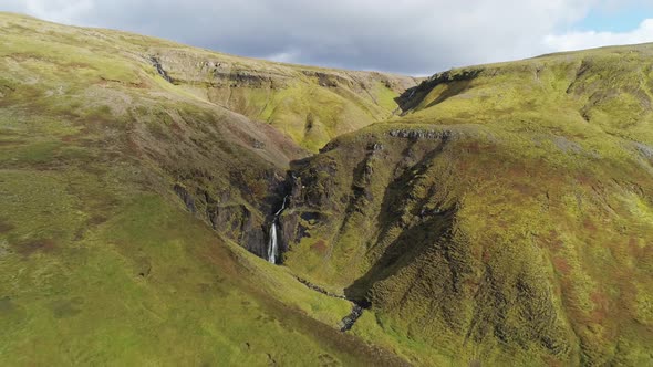 Waterfall Near Þingvellir in Iceland