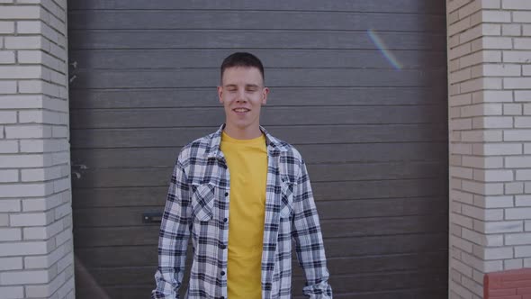 Joyful Man Smiling on the All Sides alt