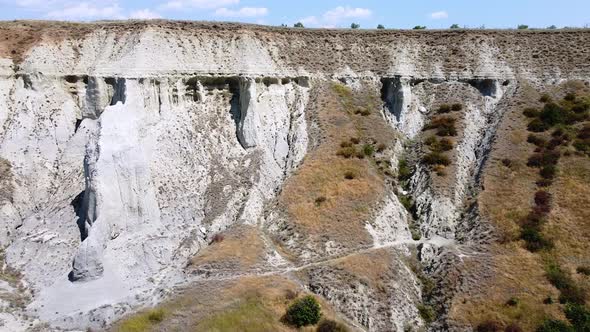 A steep hill slope, chalk mountain alt