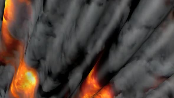 Fire on the movable fabric.