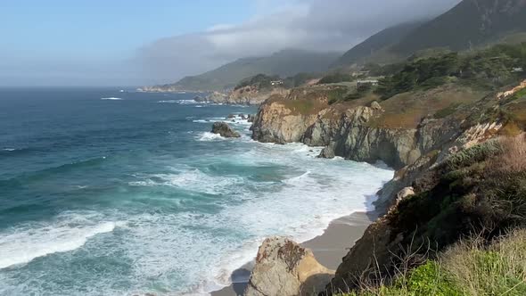 Beautiful beach in Big Sur california, pacific coast highway, travel, landscape alt