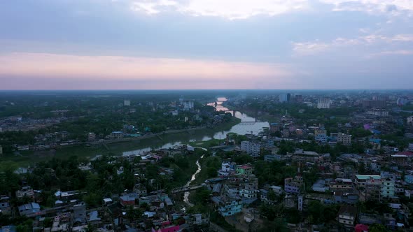 Sylhet City Sunset Bangladesh Aerial Drone Sc04 alt
