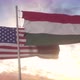 Hungary and United States Flag on Flagpole - VideoHive Item for Sale