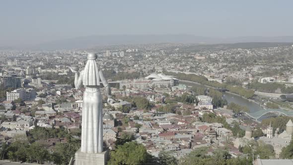 Aerial view. Monument to Mother Kartli. Tbilisi. Georgia