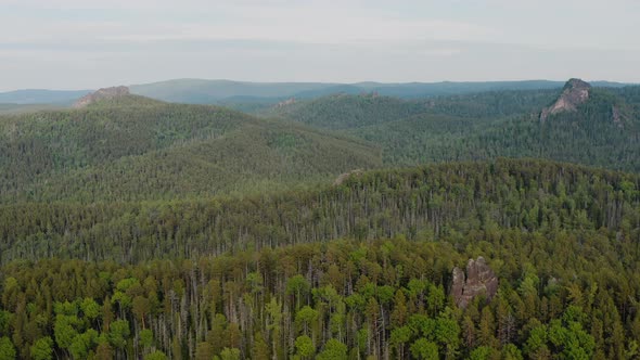 Mountains in the forest The wild nature The wild Krasnoyarsk Pillars alt