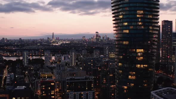 Forwards Fly Around Arena Tower Tall Modern Cylindrical Apartment Building alt