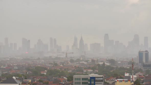 Timelapse Panorama Of The City Of Jakarta In Rainy Weather By ...