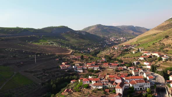 Countryside Landscape with Vineyards and Green Hills. Douro, Portugal alt